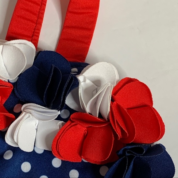 Girl’s Penelope Mack Patriotic Floral Swimsuit - Picture 4 of 12